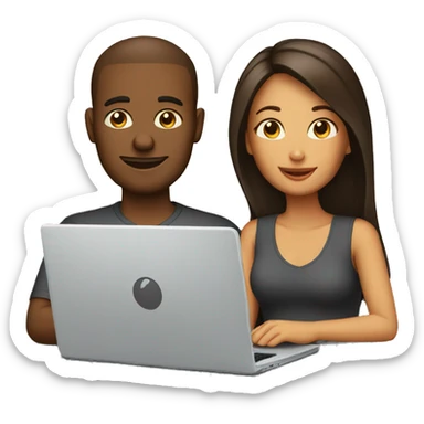 couple in laptop sticker