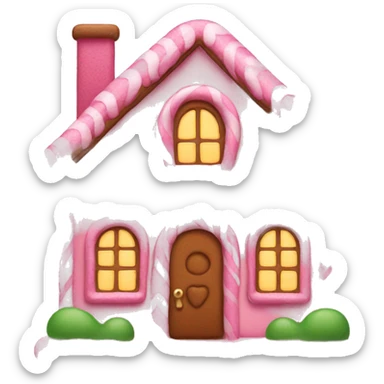 Pink gingerbread house sticker
