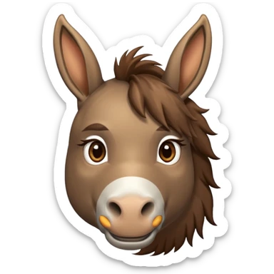 a donkey with its left eye pointed to the left and right eye pointed to the right sticker