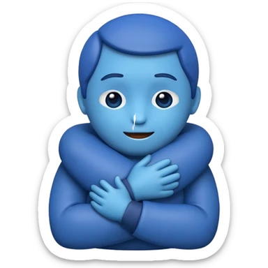 blue hugging face, Google's new emoji style, Android 14 sticker