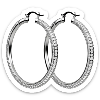 3D Rending 15k sparkling large hoop earrings
 sticker