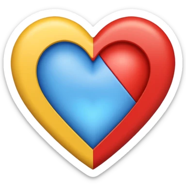 A blue, red and yellow heart and inside it stands DIF sticker
