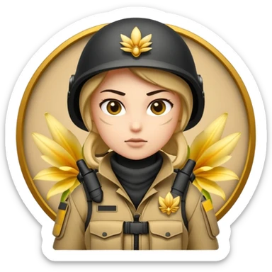 Special force unit with golden lily sign sticker