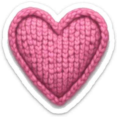 Knitted light pinky heart sticker