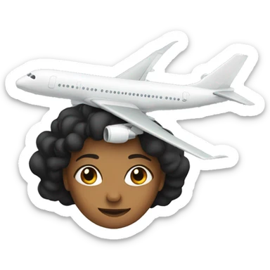 woman above a plane sticker