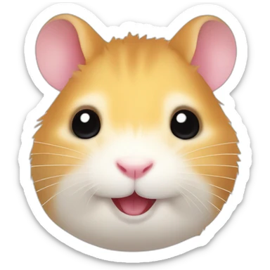Hamster with chubby cheeks and rings on teeth with smile sticker