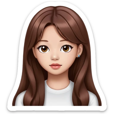 Jennie from BLACKPINK K-pop star with brown hair sticker