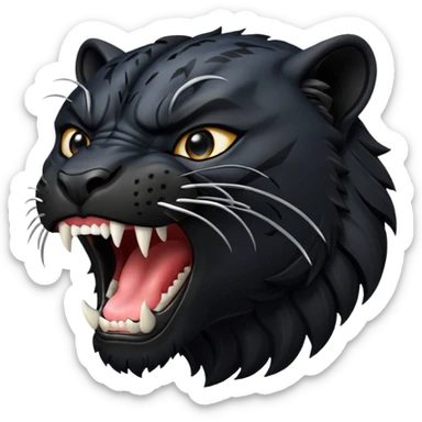 black panther baring teeth roaring sticker