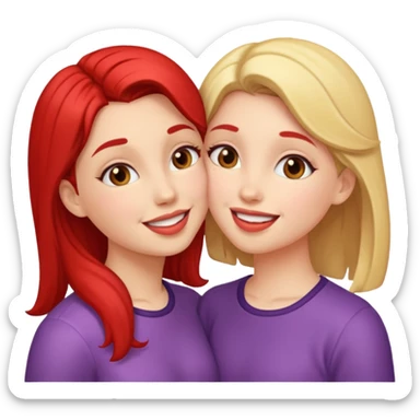 2 girls kissing each other sticker