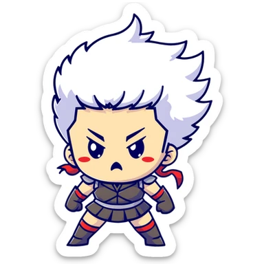 magical heroine chibi emote angry with steam puffs sticker