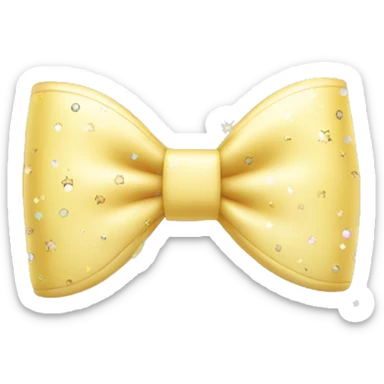 Pastel yellow bow with sparkles sticker