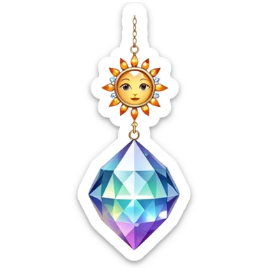 Hanging Sun-catcher with crystal gemstones sticker