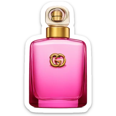 Pink Gucci perfume bottle sticker