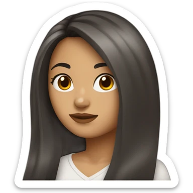 Latina with wolfcut long hair sticker