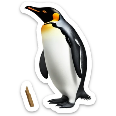 Penguin painting a painting  sticker