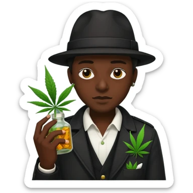 dealer from gang with cannabis on hand styler gangster sticker