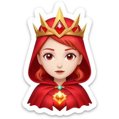 woman with red magic energy powers wearing red headpiece and cape sticker