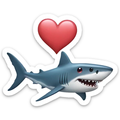 shark with heart sticker
