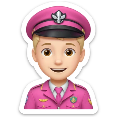 scout boy with very pink scout uniform  sticker