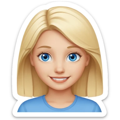 smiling blonde girl portrait blue eyes sticker