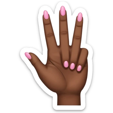 Black hand with middle and index finger crossed with pinky up sticker