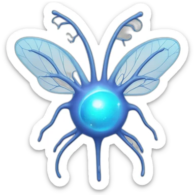 neuron with fairy wings sticker