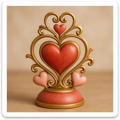 object with a heart motif, symbolizing love, romantic sticker