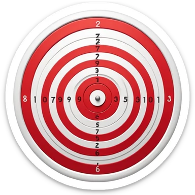 bullseye target with red and white concentric circles sticker