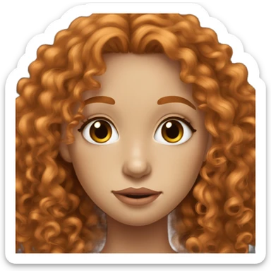 ginger girl curly hair light skin brown eyes nice cheekbones freckles full lips cute lashes face piercings  sticker