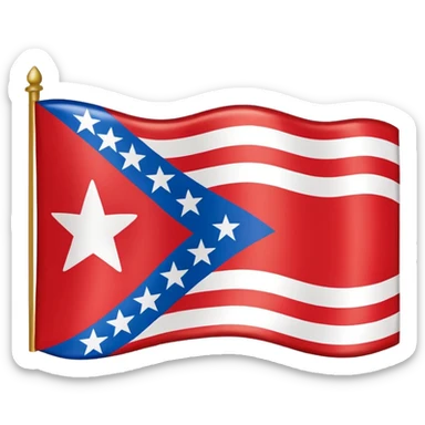 Let's talking about a emoji flag hack combination with Puerto Rico + North Korea emoji flag combination flag hack as a flag image by photo and flag with five red and white stripes, white star sticker