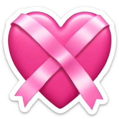pink heart with ribbon sticker