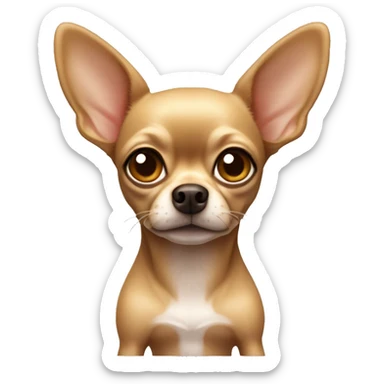 Dark tan  chihuahua with light hazel eyes and big ears sticker