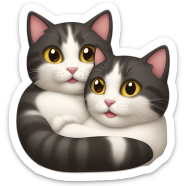 two cats cuddling sticker