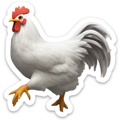 Chicken running in snow sticker