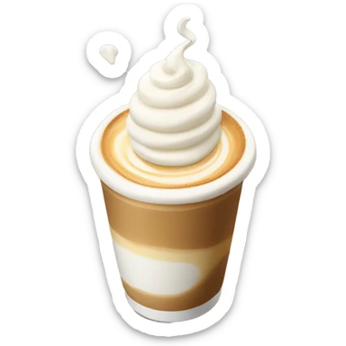 Vanilla latte with wip cream sticker