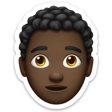 Black kid  with stitches line on forehead sticker