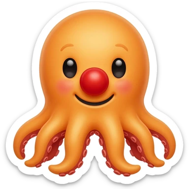 Cute clown octopus sticker