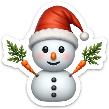 Snowman with Santa hat sticker