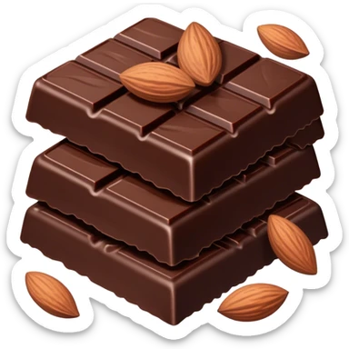 Dark chocolate with sea salt and almonds sticker