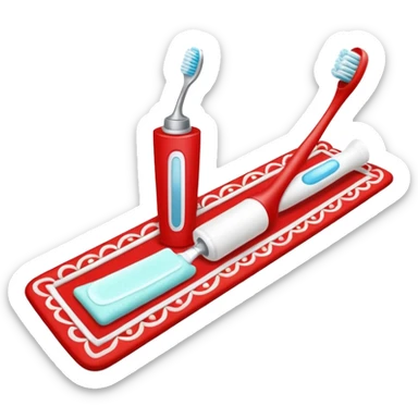 Toothbrush and toothpaste with Salah mat sticker