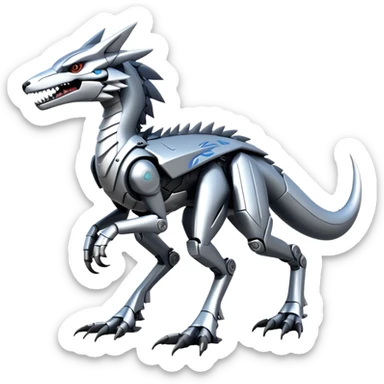 Futuristic Modern Mechanical Sergal-raptor-nargacuga-vernid, full body sticker