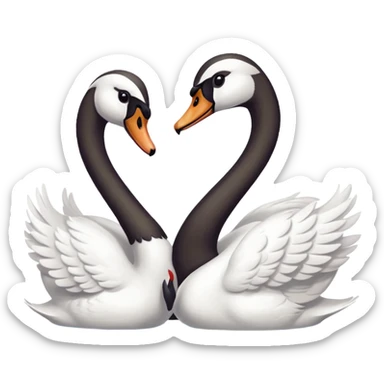 Swan couple sticker