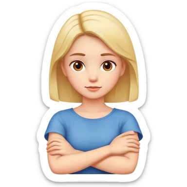 Girl with arms crossed around her neck sticker