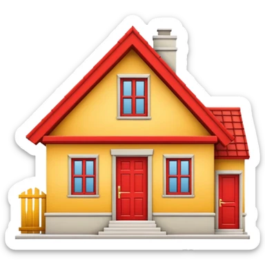 Emoji de mi marca " HM construimos" con la imagen de una casa en color amarillo  sticker