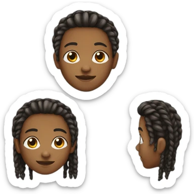 black boy teen with braids sticker