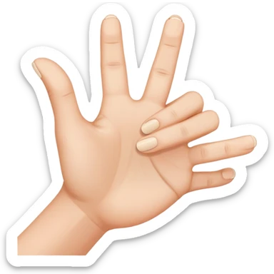 Hand with thumb, middle and pointer fingers extended, others are closed  sticker