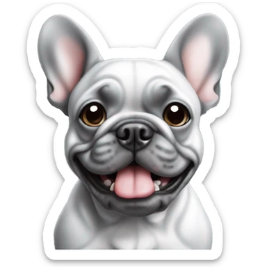 grey marble color funny frenchie  sticker