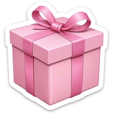 pink gift box with baby pink ribbon sticker