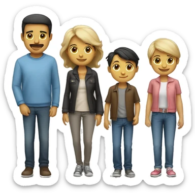 familia de papa, mama niño, niño, niño sticker