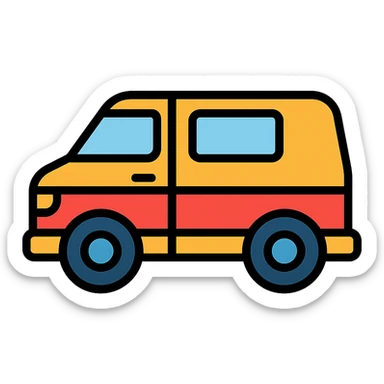 color outline icon of a van sticker